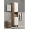 Mobile alto con due ante - TRENDTEAM - Serie Touch - Bianco/Marrone - 
