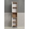 Mobile alto con due ante - TRENDTEAM - Serie Touch - Bianco/Marrone - 