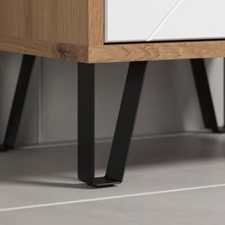 Mobile alto con due ante - TRENDTEAM - Serie Touch - Bianco/Marrone - 