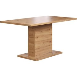 Table a manger fixe FOLLOW 6 personnes - Mélamine chene artisan - L160