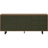 Niedriges Sideboard - SENTRA - Dunkelgrün - 2 Türen, 3 Schubladen - 12