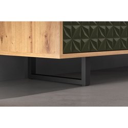 Niedriges Sideboard - SENTRA - Dunkelgrün - 2 Türen, 3 Schubladen - 12