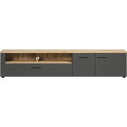 TV-Schrank - Esteban - Urban - Spanplatte - Helle Eiche / Mattanthrazi