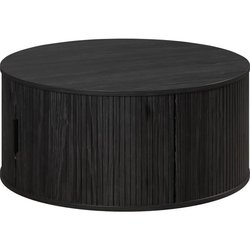 Coffee table - Round - MDF - Black - Essential - Diameter 80 cm Height