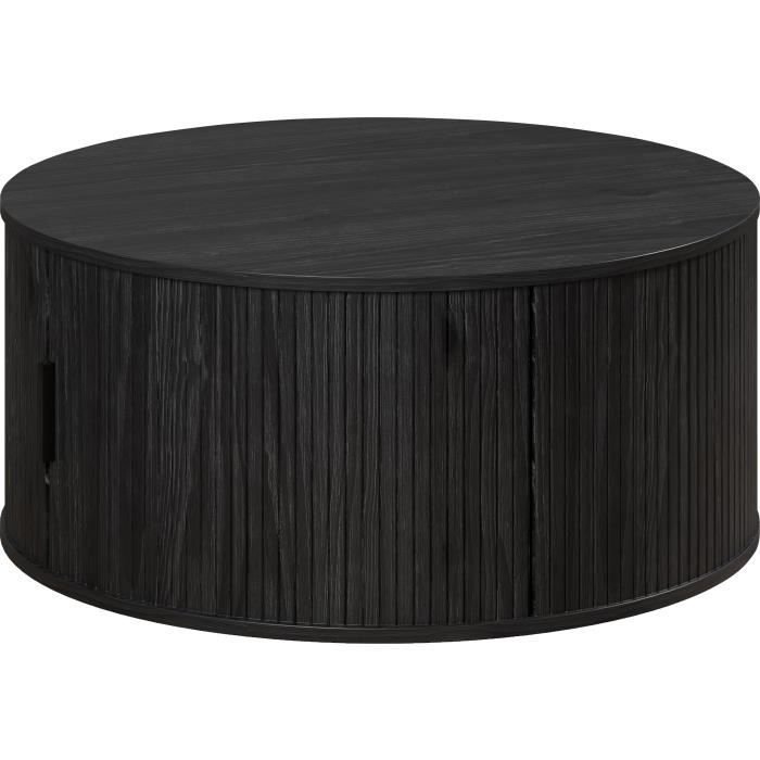 Tavolino - Rotondo - MDF - Nero - Essential - Diametro 80 cm Altezza 3