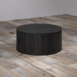 Tavolino - Rotondo - MDF - Nero - Essential - Diametro 80 cm Altezza 3