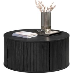 Tavolino - Rotondo - MDF - Nero - Essential - Diametro 80 cm Altezza 3