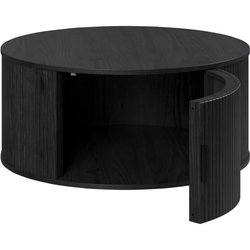 Tavolino - Rotondo - MDF - Nero - Essential - Diametro 80 cm Altezza 3