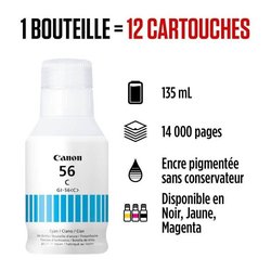 Ink bottle - Canon - GI -56BK - Cyan - Maxify GX compatibility - (4430