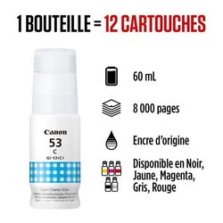 Inktfles - Canon - GI -53C - Cyaan - Pixma G650 en G550 compatibilitei