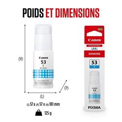 Inktfles - Canon - GI -53C - Cyaan - Pixma G650 en G550 compatibilitei