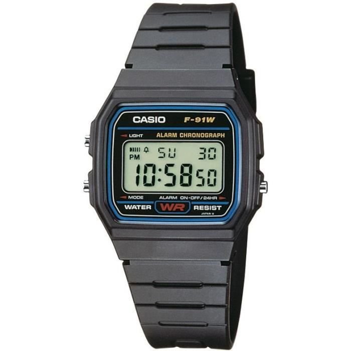 Watch - Casio - Vintage - Black - Digital - Resin - Waterproof WR ISO 