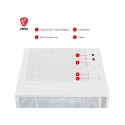 PC-behuizing - MSI - 306-7G23W21-HH9 - MAG FORGE 320R AIRFLOW - Wit