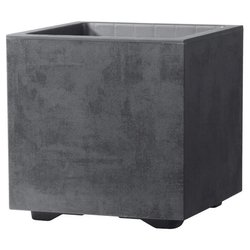 DEROMA Pot de fleurs Cube Millennium R - 25 x H25 cm - Anthracite - A 
