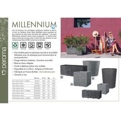 DEROMA Pot de fleurs Cube Millennium R - 25 x H25 cm - Anthracite - A 
