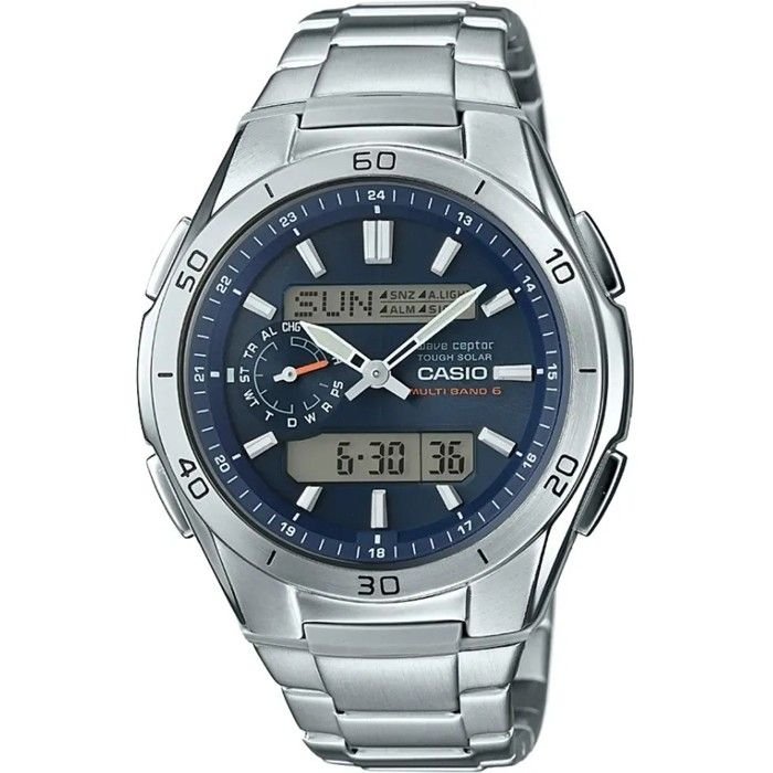 CASIO - Edelstahluhr - WAVECEPTOR - Grau