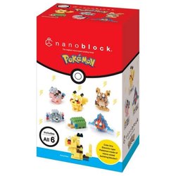 Set van 6 stenen figuren - BANDAI - NANOBLOCK - Elektrisch Pokémon-pak