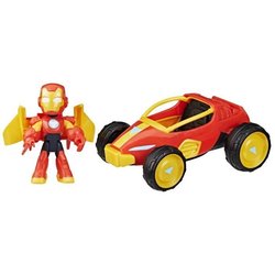 Iron Man-figuur en Bolide Iron Man-voertuig, Marvel Iron Man en zijn g