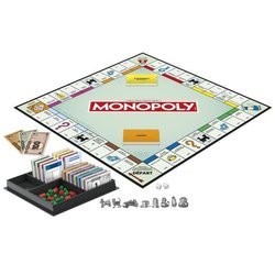 Klassiek Monopoly, bordspel, met opbergdoos en grote pionnen, 2 tot 6 