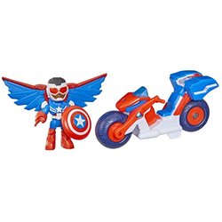 Figurine Captain America : Sam Wilson de 7,5 cm et véhicule Super Moto