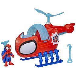 Hélico de l équipe Spidey, figurine de 7,5 cm et véhicule avec project