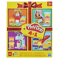 Playdoh 4 mini coffrets classiques, Coffret coiffeur, vétérinaire, gla