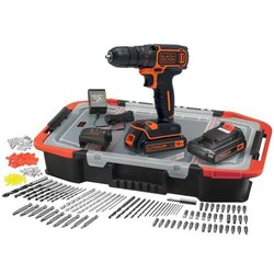 BLACK & DECKER Lithium-accuboormachine 18V - 2 batterijen - Box 160 ac