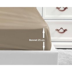 Spannbettuch beige 180x200x25