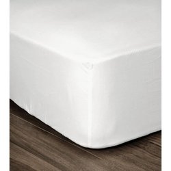 LOVELY HOME Sábana ajustable 100% algodón 180x200x25 cm blanco