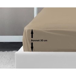 LOVELY HOME Hoeslaken 100% katoen 140x190x30 cm beige