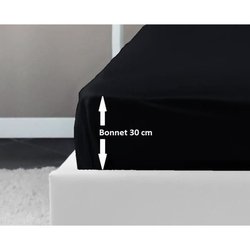 LOVELY HOME Lenzuolo con angoli 100% cotone 140x190x30 cm nero