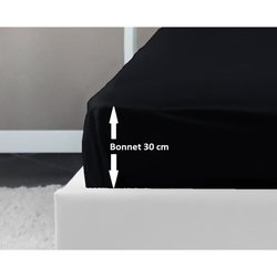 Spannbettuch schwarz 180x200x30