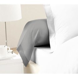 LOVELY HOME Juego de 2 fundas de almohada 100% algodón 85x185 cm gris 