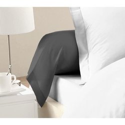 LOVELY HOME Lote de 2 fundas de almohada 100% algodón 85x185 cm gris o