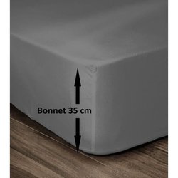 Lovely Home Drap 100% cotton cover 160x200cm - Bonnet 35cm - Dark gray