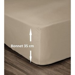 LOVELY HOME Sábana ajustable 100% Algodón 180x200cm - Sombrero 35cm - 