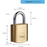 Lucchetto in ottone - YALE - Y110B/20/111/4 - 20mm - Arco in acciaio -