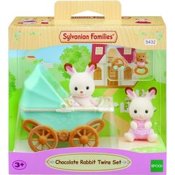 Sylvanian Families - 5432 - Gemelli coniglietti di cioccolato e passeg