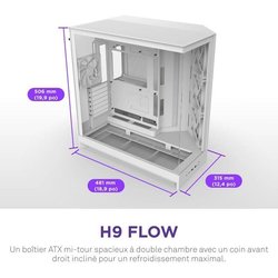 Caja semitorre - NZXT - H9 Flow - Doble cámara - Paneles de malla - Cr