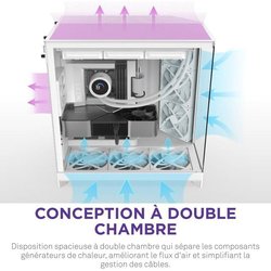 Caja semitorre - NZXT - H9 Flow - Doble cámara - Paneles de malla - Cr