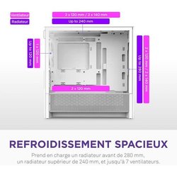 Micro-ATX Mid-Tower-Gehäuse  NZXT  H3 Flow  Weiß  Bemerkenswerter 