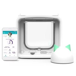 SUREFLAP Chatiere a Puce électronique Connectée - Blanc - 142 mm x 120
